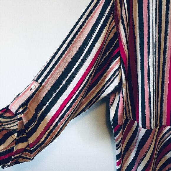 NWT Jones New York Pink Striped Tunic Dress Shirt - Picture 8 of 16